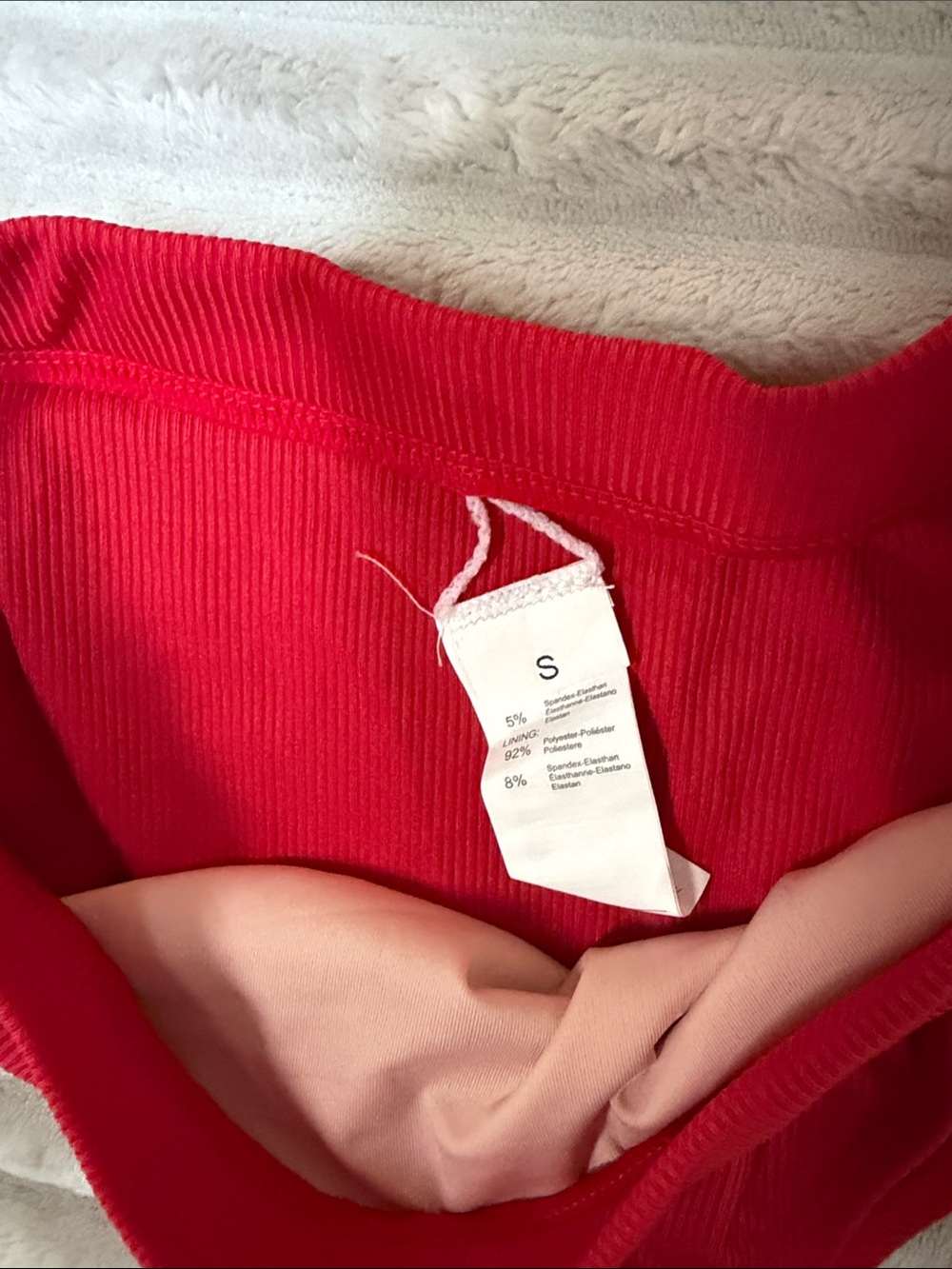 Cupshe Red Ribbed Crop Bikini Set - Picture 3 of 7